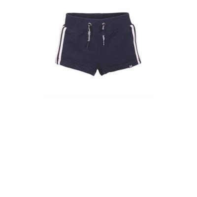 Koko Noko sweatshort met zijstreep donkerblauw/wit/blauw Koko Noko sweatshort met zijstreep donkerblauw/wit/blauw