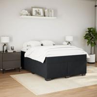 Boxspring met matras fluweel zwart 140x200 cm - thumbnail