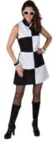 60&apos;s jurk "Black/white" - thumbnail