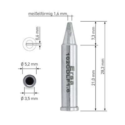 Ersa 102 CD LF 16 Soldeerpunt Beitelvorm, recht Grootte soldeerpunt 1.6 mm Lengte soldeerpunt: 30.5 mm Inhoud: 1 stuk(s) Ersa 102 CD LF 16 Soldeerpunt Beitelvorm, recht Grootte soldeerpunt 1.6 mm Lengte soldeerpunt: 30.5 mm Inhoud: 1 stuk(s)