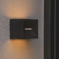 Buitenlamp zwart vierkant metaal 'Rivo' 10cm - thumbnail