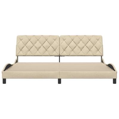 Bedframe zonder matras stof crèmekleurig 200x200 cm