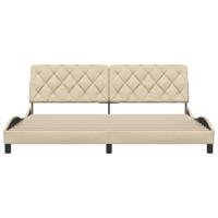 Bedframe zonder matras stof crèmekleurig 200x200 cm - thumbnail