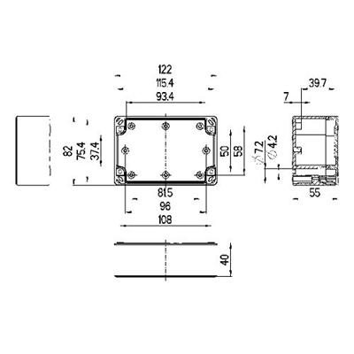 Spelsberg TG PC 1208-6-to Installatiebehuizing 122 x 82 x 55 Polycarbonaat Grijs-wit (RAL 7035) 1 stuk(s)