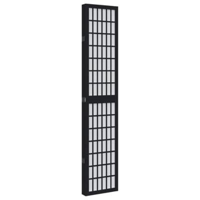 Kamerscherm met 5 panelen massief paulowniahout zwart
