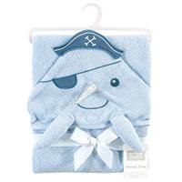 Hudson Baby Unisex Baby Cotton Animal Face Hooded Towel, Narwhal, One Size - thumbnail