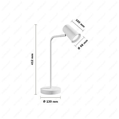 Riga LED tafellamp - Kantelbaar en draaibaar - Ingebouwde dimmer - Bureaulamp voor binnen - GU10 fitting - Max. 35 Watt - Wit - 3 jaar garantie Riga LED tafellamp - Kantelbaar en draaibaar - Ingebouwde dimmer - Bureaulamp voor binnen - GU10 fitting - Max. 35 Watt - Wit - 3 jaar garantie