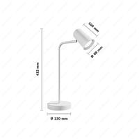 Riga LED tafellamp - Kantelbaar en draaibaar - Ingebouwde dimmer - Bureaulamp voor binnen - GU10 fitting - Max. 35 Watt - Wit - 3 jaar garantie - thumbnail