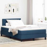 Boxspring bed met matras met hoofdeinde Blauw 120 x 190 cm Stof - thumbnail