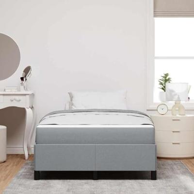 Boxspring bed Lichtgrijs en zwart 120 x 190 cm