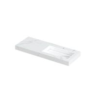 INK Pitch Wastafel Keramische Slab Rechts met Drain en Front en Side Skirts 1 Kraangat - 1200x450x90 mm - Statuario Glans - thumbnail