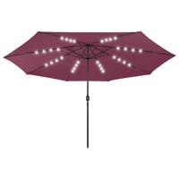 VidaXL Parasol met led-verlichting 400 cm bordeauxrood - thumbnail