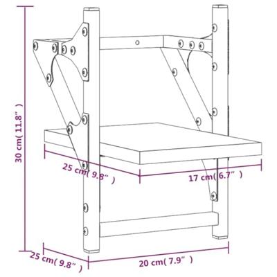 Wandschappen met stangen 2 st 20x25x30 cm sonoma eikenkleurig - thumbnail