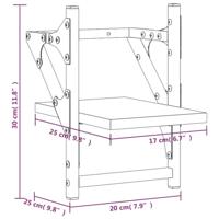 Wandschappen met stangen 2 st 20x25x30 cm sonoma eikenkleurig - thumbnail