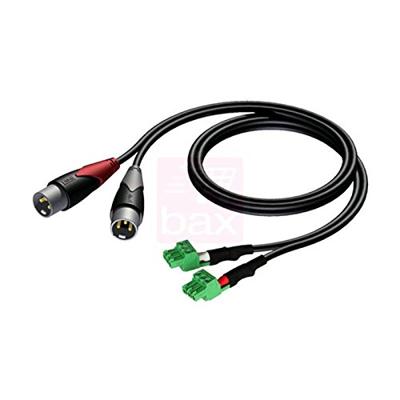 Procab CLA834/1 Signaalkabel 2x terminal block 3p naar 2x XLR male 1 m