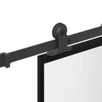 Schuifdeur met beslag 76x205 cm gehard glas en aluminium - thumbnail