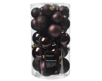 Decoris kerstballen set Plastic 30st zwarte truffel 4-5-6cm - thumbnail