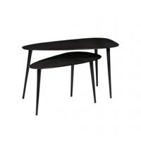 WOOOD Bijzettafel 'Triangle' Set van 2 stuks, kleur zwart - thumbnail