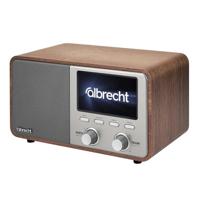 Albrecht DR 760 Radio DAB+, VHF (FM) DAB+, AUX, Bluetooth Behuizing van echt hout, Incl. luidspreker Hout, Bruin, Zilver - thumbnail