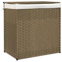 VidaXL Wasmand met 2 vakken 53x35x57 cm poly rattan - thumbnail
