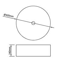 Wasbak, keramiek, rond, zwart - thumbnail