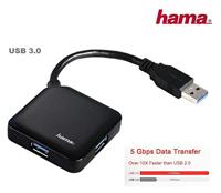 Hama 4-poorts USB 3.0 hub, compatibel met Windows 10, zwart - thumbnail