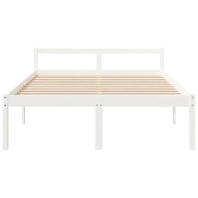 Seniorenbed massief grenenhout wit 150x200 cm