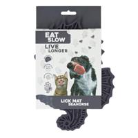 Eat Slow Live Longer Lick Mat Seahorse Grijs - thumbnail