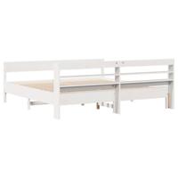 Bedframe zonder matras massief grenenhout wit 200x200 cm - thumbnail
