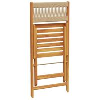Bistrostoelen 2 st massief acaciahout en polypropeen beige - thumbnail