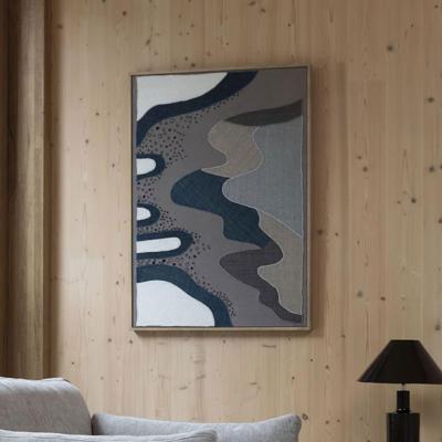 Zuiver Wanddecoratie 'Coastal' Mangohout en stof, 104 x 75cm