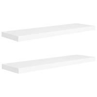 Wandschappen zwevend 2 st 90x23,5x3,8 cm MDF wit - thumbnail