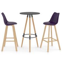 vidaXL 3-delige Barset paars - thumbnail