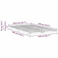 Bedframe Wasbruin 140 x 190 cm Massief grenenhout - thumbnail