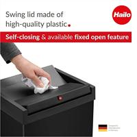 Hailo Big-Box Swing L 8401410 Afvalbak 35 l Plaatstaal (b x h x d) 339 x 545 x 260 mm Zwart Met zelfsluitende zwenkdeksel 1 stuk(s) - thumbnail