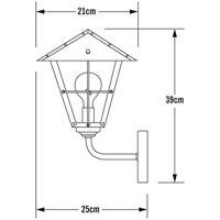 Wandlamp Fenix met transparant glas opwaarts - thumbnail