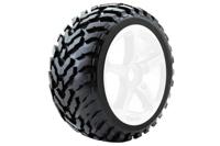 Fastrax Arrow banden op witte velgen (0 offset) - 1/8 Truggy - thumbnail