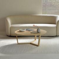 Ethnicraft Ronde Salontafel 'Tripod' Gevernist Eikenhout, 96cm - thumbnail