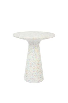 Zuiver Ronde Bijzettafel 'Victoria' Terrazzo, 45cm hoog, kleur Wit