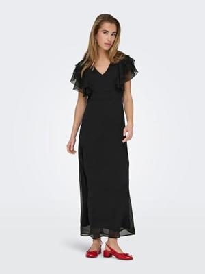 Only Onlasta Life S/s Frill Ankel Dress Wvn Zomerjurkjes 4792879 Black Only Onlasta Life S/s Frill Ankel Dress Wvn Zomerjurkjes 4792879 Black