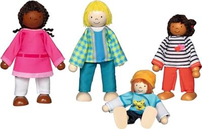 Goki flexibele poppen interculturele familie, 4st.