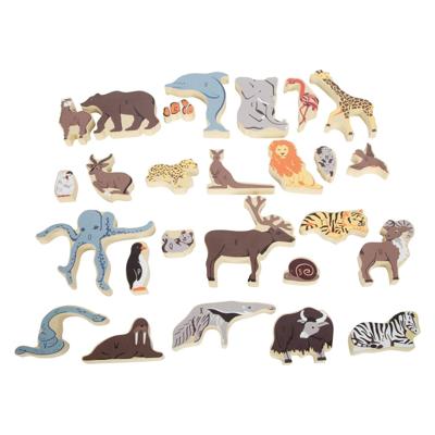 Small Foot houten letter en vormenpuzzel dieren, 26st.