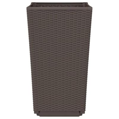 VidaXL Plantenbakken 2 st 32,5x32,5x57 cm polypropeen bruin