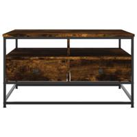 Salontafel 80x80x45 cm bewerkt hout gerookt eikenkleurig - thumbnail