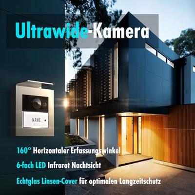 m-e modern-electronics VS-21 S Vistasmart Buitenunit voor Video-deurintercom LAN, WiFi Zilver