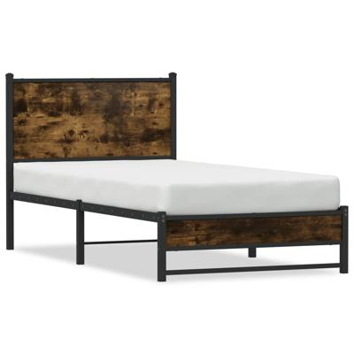 Bedframe zonder matras metaal gerookt eikenkleurig 90x190 cm Bedframe zonder matras metaal gerookt eikenkleurig 90x190 cm