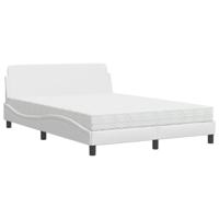 Bed met matras kunstleer wit 140x200 cm - thumbnail