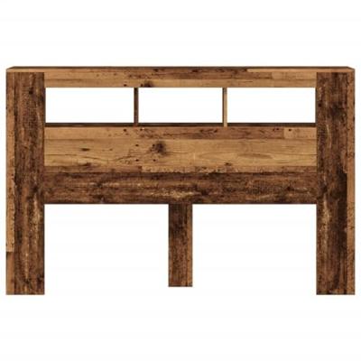 Hoofdeinde met LED 160x18,5x103,5 cm bewerkt hout oud hout