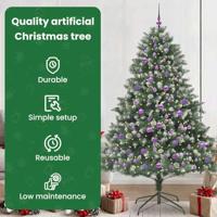 VidaXL Kunstkerstboom met 300 led groen 210 cm pvc en plastic en staal - thumbnail