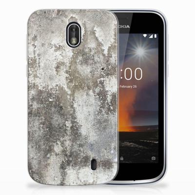 Nokia 1 | TPU | Siliconen hoesje | Beton Print